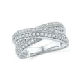 thumbnail image 1 of Diamond Princess 10kt White Gold Womens Round Diamond Crossover Band Ring 1/2 Cttw, 1 of 1