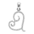 thumbnail image 1 of Diamond Princess 10kt White Gold Womens Round Diamond Curled Heart Pendant 1/10 Cttw, 1 of 1
