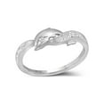 thumbnail image 1 of Diamond Princess 10kt White Gold Womens Round Diamond Dolphin Ring 1/20 Cttw, 1 of 2