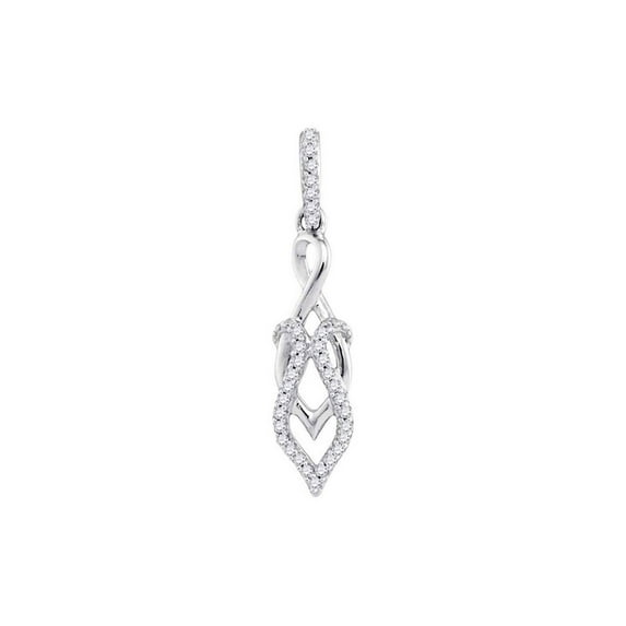 Diamond Princess 10kt White Gold Womens Round Diamond Fashion Pendant 1/10 Cttw