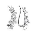 thumbnail image 1 of Diamond Princess 10kt White Gold Womens Round Diamond Floral Climber Earrings 1/10 Cttw, 1 of 1