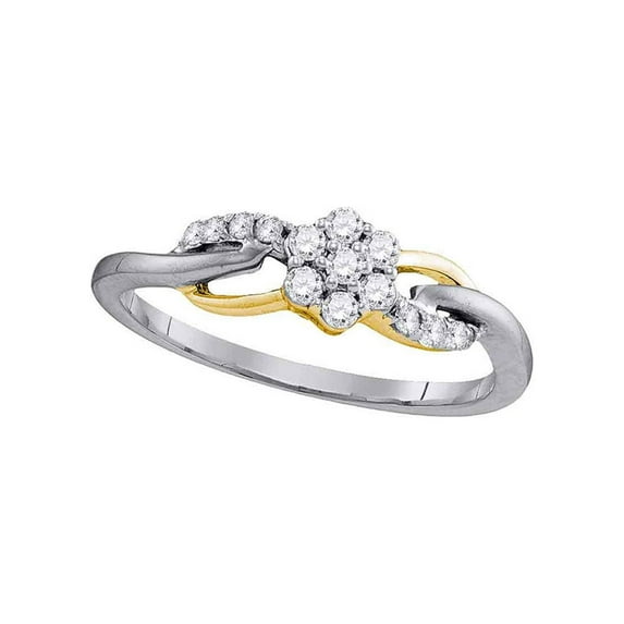 Diamond Princess 10kt White Gold Womens Round Diamond Flower Cluster Infinity Ring 1/4 Cttw