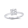 thumbnail image 1 of Diamond Princess 10kt White Gold Womens Round Diamond Flower Cluster Ring 1/4 Cttw, 1 of 4