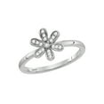 thumbnail image 1 of Diamond Princess 10kt White Gold Womens Round Diamond Flower Floral Stackable Band Ring 1/8 Cttw, 1 of 1