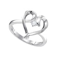 thumbnail image 1 of Diamond Princess 10kt White Gold Womens Round Diamond Heart Promise Ring 1/20 Cttw, 1 of 1