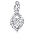 thumbnail image 1 of Diamond Princess 10kt White Gold Womens Round Diamond Nested Cluster Pendant 1/6 Cttw, 1 of 12