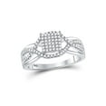 thumbnail image 1 of Diamond Princess 10kt White Gold Womens Round Diamond Rectangle Twist Cluster Ring 1/4 Cttw, 1 of 4