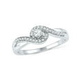 thumbnail image 1 of Diamond Princess 10kt White Gold Womens Round Diamond Solitaire Swirl Promise Ring 1/5 Cttw, 1 of 1
