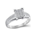 thumbnail image 1 of Diamond Princess 10kt White Gold Womens Round Diamond Square Cluster Ring 1/5 Cttw, 1 of 1