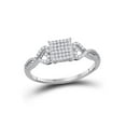 thumbnail image 1 of Diamond Princess 10kt White Gold Womens Round Diamond Square Cluster Ring 1/5 Cttw, 1 of 1