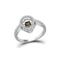 thumbnail image 1 of Diamond Princess 10kt White Gold Womens Round Diamond Teardrop Moving Solitaire Ring 3/8 Cttw, 1 of 2