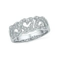 thumbnail image 1 of Diamond Princess 10kt White Gold Womens Round Diamond Triple Heart Band Ring 1/5 Cttw, 1 of 1