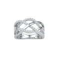 thumbnail image 1 of Diamond Princess 10kt White Gold Womens Round Diamond Woven Crossover Band Ring 1/3 Cttw, 1 of 1