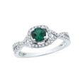 thumbnail image 1 of Diamond Princess 10kt White Gold Womens Round Lab-Created Emerald Solitaire Diamond Ring 3/4 Cttw, 1 of 1