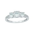 thumbnail image 1 of Diamond Princess 10kt White Gold Womens Round Lab-Created White Sapphire 3-stone Ring 1-3/8 Cttw, 1 of 1