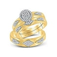 thumbnail image 1 of Diamond Princess 10kt Yellow Gold His Hers Round Diamond Cluster Matching Wedding Set 1/3 Cttw, 1 of 3