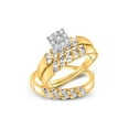 thumbnail image 1 of Diamond Princess 10kt Yellow Gold His Hers Round Diamond Solitaire Matching Wedding Set 1/8 Cttw, 1 of 1