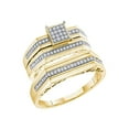 thumbnail image 1 of Diamond Princess 10kt Yellow Gold His Hers Round Diamond Square Matching Wedding Set 1/3 Cttw, 1 of 1