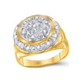 thumbnail image 1 of Diamond Princess 10kt Yellow Gold Mens Round Diamond Circle Cluster Ring 1/4 Cttw, 1 of 2