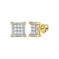 thumbnail image 1 of Diamond Princess 10kt Yellow Gold Mens Round Diamond Fashion Cluster Earrings 3/4 Cttw, 1 of 1