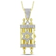 thumbnail image 1 of Diamond Princess 10kt Yellow Gold Mens Round Diamond Torah Magen David Scroll Charm Pendant 3/8 Cttw, 1 of 2