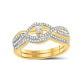 thumbnail image 1 of Diamond Princess 10kt Yellow Gold Princess Diamond Bridal Wedding Ring Band Set 1/3 Cttw, 1 of 1