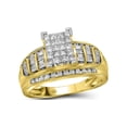 thumbnail image 1 of Diamond Princess 10kt Yellow Gold Princess Diamond Cluster Bridal Wedding Engagement Ring 1 Cttw - Size 9, 1 of 1