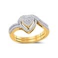 thumbnail image 1 of Diamond Princess 10kt Yellow Gold Round Diamond Bridal Wedding Ring Band Set 1/3 Cttw, 1 of 1