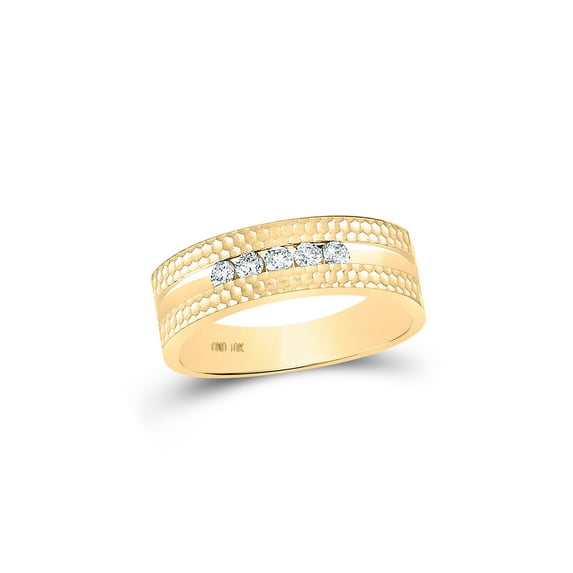 Diamond Princess 10kt Yellow Gold Round Diamond Bridal Wedding Ring Band Set 3/4 Cttw