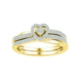 thumbnail image 1 of Diamond Princess 10kt Yellow Gold Round Diamond Heart Bridal Wedding Ring Band Set 1/4 Cttw, 1 of 1