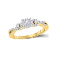 thumbnail image 1 of Diamond Princess 10kt Yellow Gold Round Diamond Solitaire Halo Twist Bridal Wedding Engagement Ring 1/4 Cttw, 1 of 1