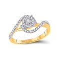 thumbnail image 1 of Diamond Princess 10kt Yellow Gold Round Diamond Solitaire Swirl Bridal Wedding Engagement Ring 1/5 Cttw, 1 of 4