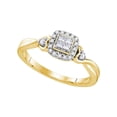 thumbnail image 1 of Diamond Princess 10kt Yellow Gold Womens Princess Diamond Square Cluster Ring 1/5 Cttw, 1 of 1