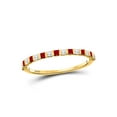 thumbnail image 1 of Diamond Princess 10kt Yellow Gold Womens Princess Ruby Diamond Alternating Stackable Band Ring 3/8 Cttw, 1 of 4