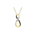 thumbnail image 1 of Diamond Princess 10kt Yellow Gold Womens Round Black Color Enhanced Diamond Vertical Infinity Pendant .03 Cttw, 1 of 1