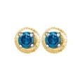 thumbnail image 1 of Diamond Princess 10kt Yellow Gold Womens Round Blue Color Enhanced Diamond Circle Cutout Pendant 1/2 Cttw, 1 of 1
