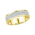 thumbnail image 1 of Diamond Princess 10kt Yellow Gold Womens Round Diamond 2-row Band Ring 1/5 Cttw, 1 of 1