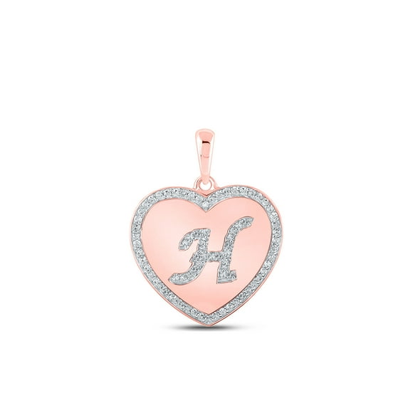 Diamond Princess 10kt Yellow Gold Womens Round Diamond Cherub Angel Heart Pendant 1/6 Cttw