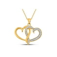 thumbnail image 1 of Diamond Princess 10kt Yellow Gold Womens Round Diamond Double Joined Heart Pendant 1/10 Cttw, 1 of 1
