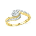 thumbnail image 1 of Diamond Princess 10kt Yellow Gold Womens Round Diamond Flower Cluster Curved Ring 1/3 Cttw, 1 of 1