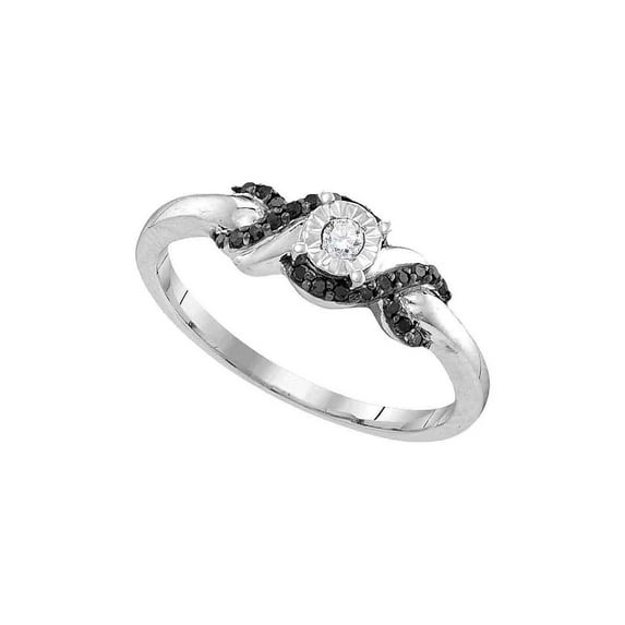 Diamond Princess 10kt Yellow Gold Womens Round Diamond Heart Cluster Ring 1/10 Cttw