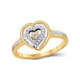 thumbnail image 1 of Diamond Princess 10kt Yellow Gold Womens Round Diamond Heart Ring 1/4 Cttw, 1 of 1