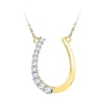 thumbnail image 1 of Diamond Princess 10kt Yellow Gold Womens Round Diamond Horseshoe Pendant Necklace 1/5 Cttw, 1 of 1