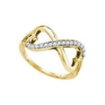 thumbnail image 1 of Diamond Princess 10kt Yellow Gold Womens Round Diamond Infinity Double Heart Ring 1/6 Cttw, 1 of 1