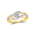 thumbnail image 1 of Diamond Princess 10kt Yellow Gold Womens Round Diamond Open Strand Cluster Ring 1/6 Cttw, 1 of 4