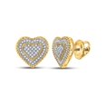 thumbnail image 1 of Diamond Princess 10kt Yellow Gold Womens Round Diamond Roped Heart Cluster Earrings 1/3 Cttw, 1 of 1