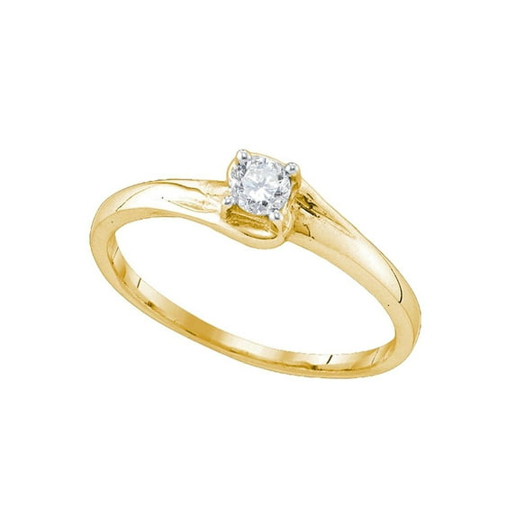 Diamond Princess 10kt Yellow Gold Womens Round Diamond Solitaire Promise Ring 1/8 Cttw