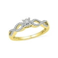 thumbnail image 1 of Diamond Princess 10kt Yellow Gold Womens Round Diamond Solitaire Twist Promise Ring 1/6 Cttw, 1 of 1