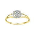 thumbnail image 1 of Diamond Princess 10kt Yellow Gold Womens Round Diamond Square Frame Cluster Ring 1/10 Cttw, 1 of 1