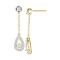 thumbnail image 1 of Diamond Princess 10kt Yellow Gold Womens Round Diamond Teardrop Dangle Earrings 1/4 Cttw, 1 of 1